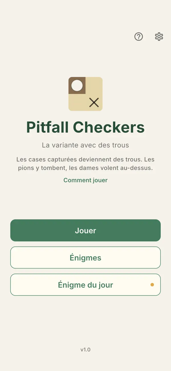 Screenshot #1 pour Pitfall Checkers