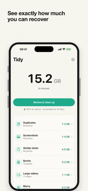 Tidy: Photo Cleaner & Storage screenshot 1