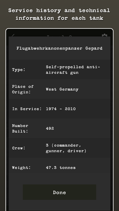 Tank Spotter's Quiz iPhone screenshot 4 - Games app