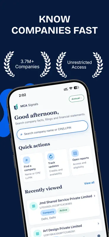 MCA Signals: Indian Companies screenshot 1 of 8