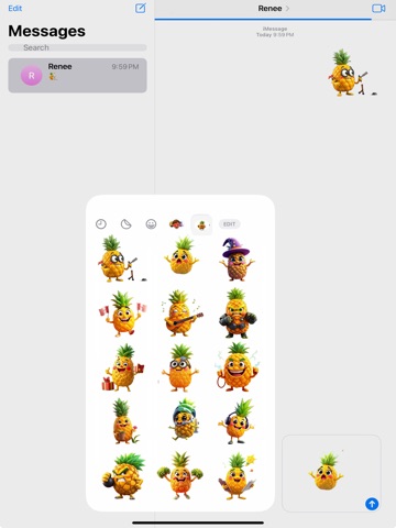 Boom Pineapple Stickers iPad screenshot