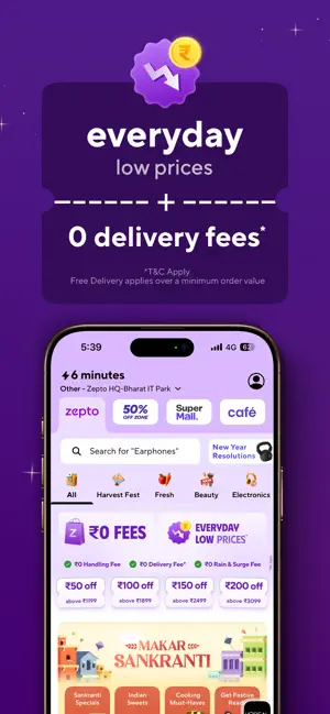 Zepto: Groceries in minutes screenshot 1