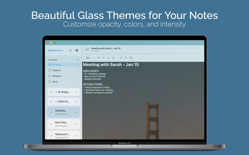 GlassNotes: Transparent Notes screenshot