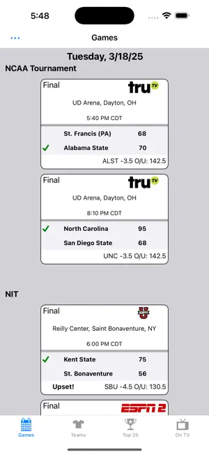 College Hoops Scores, Schedule screenshot 1
