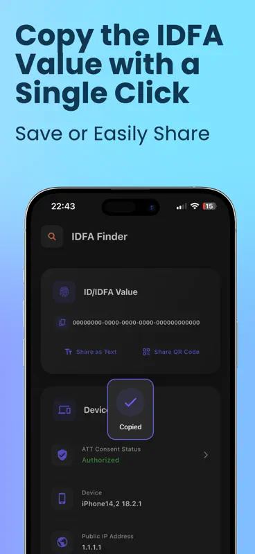 IDFA: Find Device IDFA & Share screenshot 3 of 4