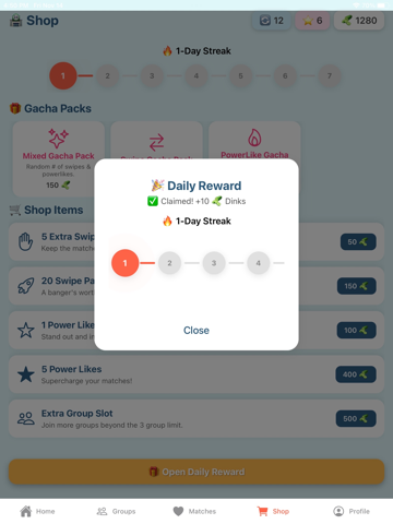Dink n Date iPad screenshot 4 - Lifestyle app