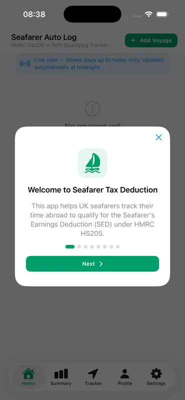 Seafarers Tax Auto Log screenshot 1 of 7