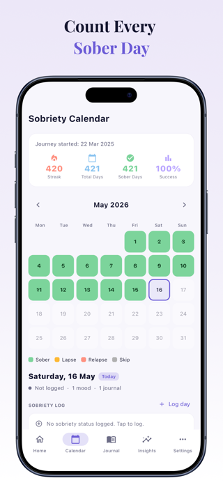 Sober Tracker: Quit Drinking + Screenshot 3 of 7