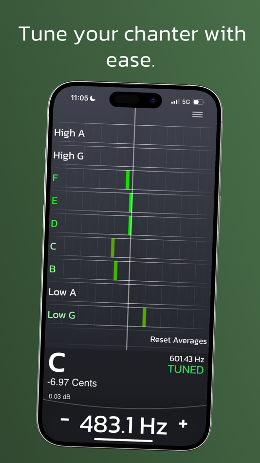 #3. SparrowTone Bagpipe Tuner (iOS) Podle: Nan Jiang