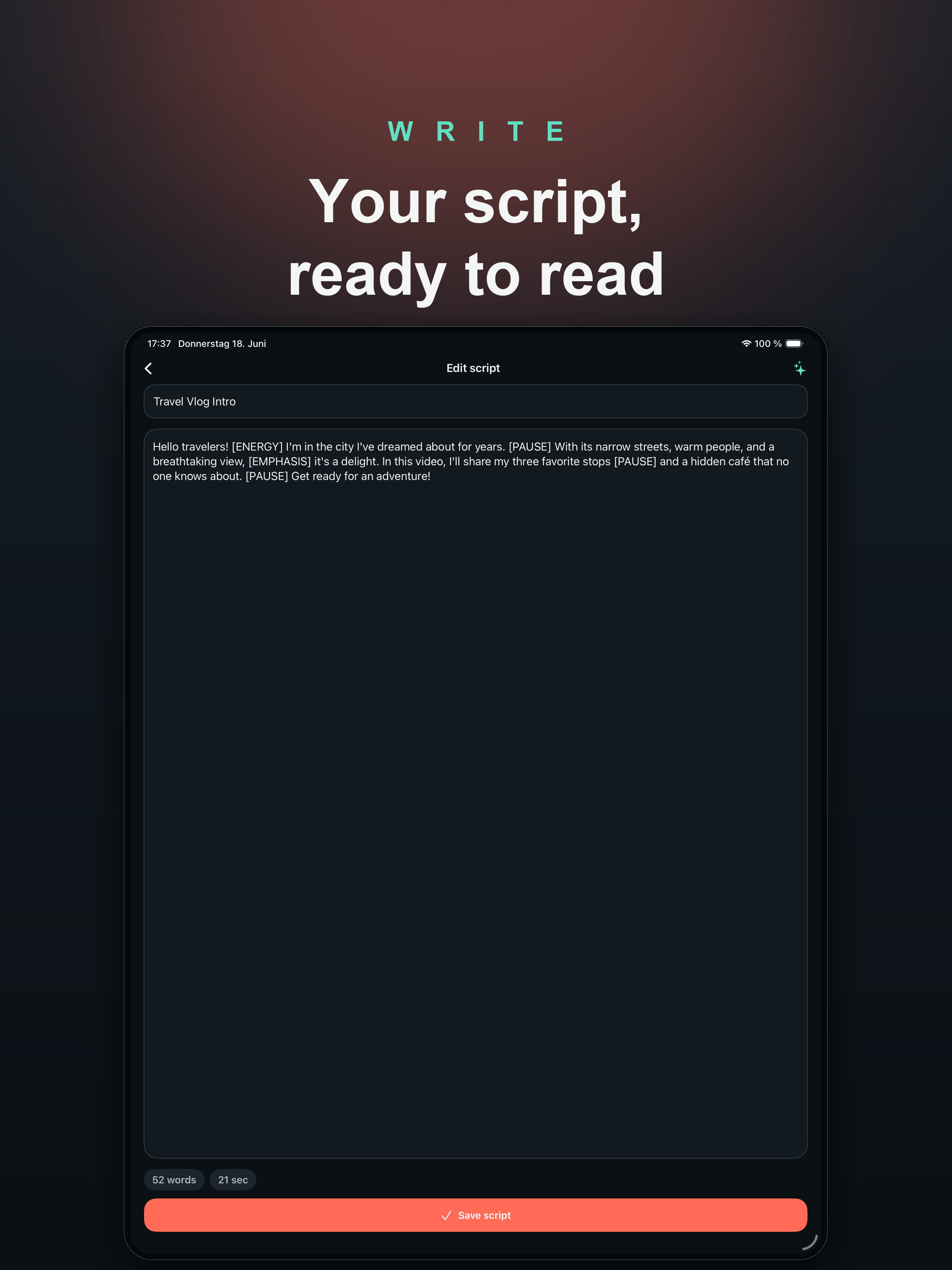PromptCam: Teleprompter screenshot 10