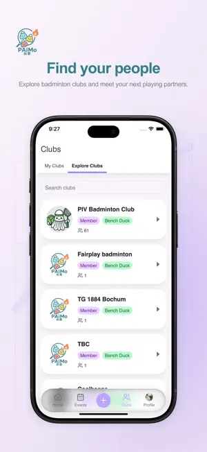 PAiMo: Badminton Club & Games screenshot 3