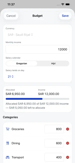 Cash: Budget screenshot 2