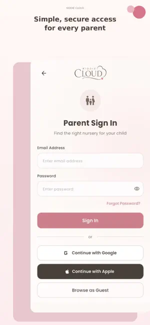 Kiddie Cloud: Nursery Finder screenshot 1
