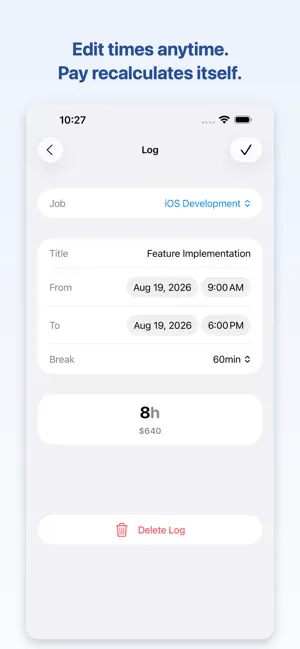 WorkLog: Time & Shift Tracker screenshot 4