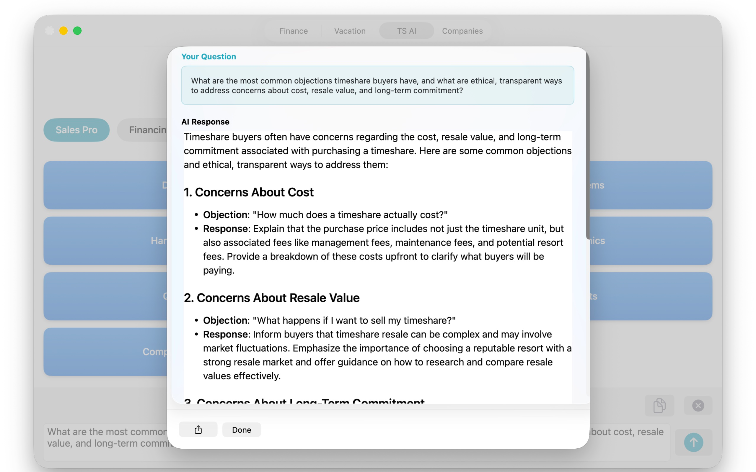 Timeshare Calculators with AI