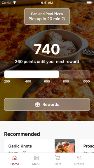 Pan and Peel Pizza iPhone screenshot 1 - Food & Drink app