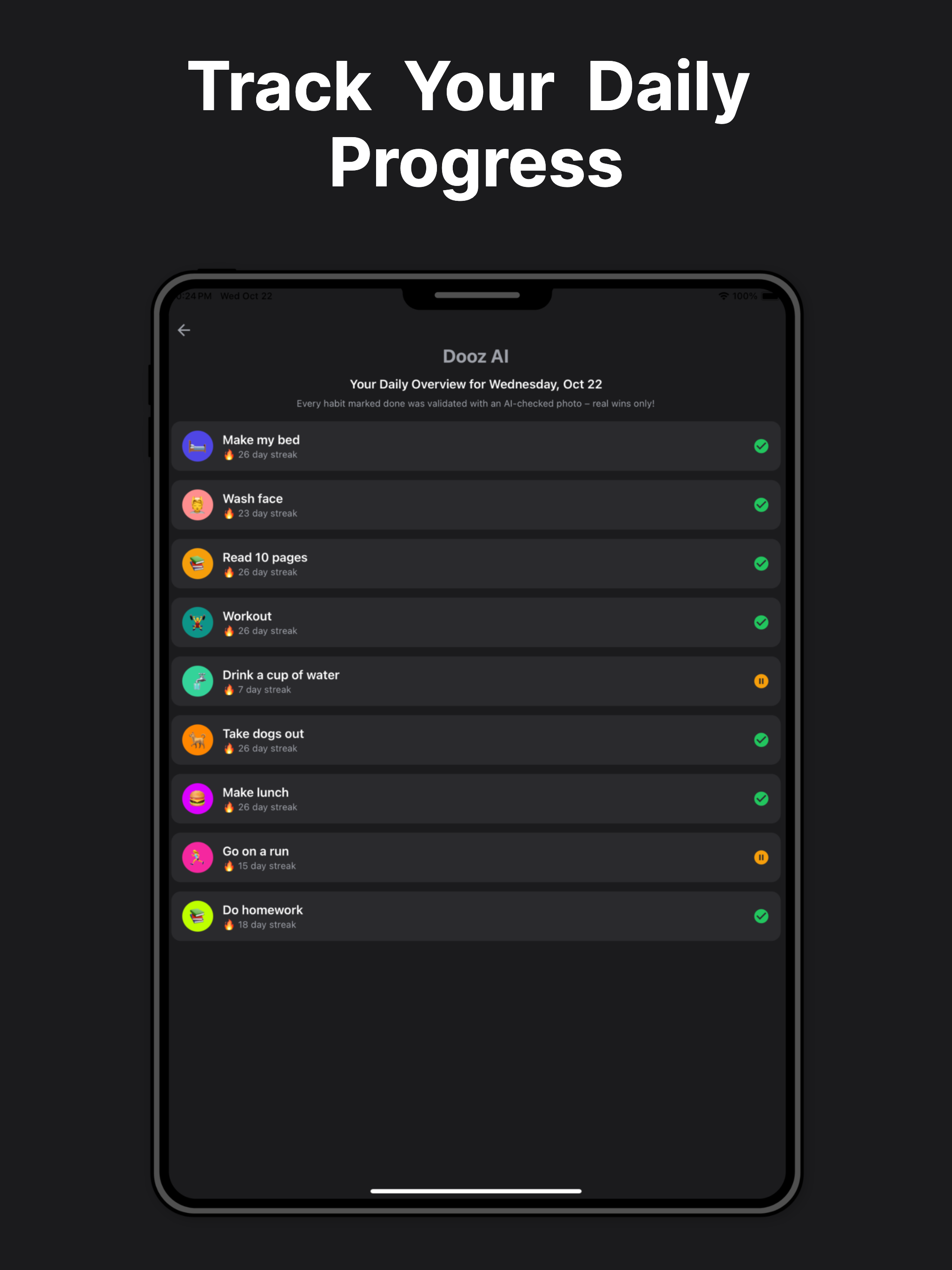Dooz AI - Verified Habits