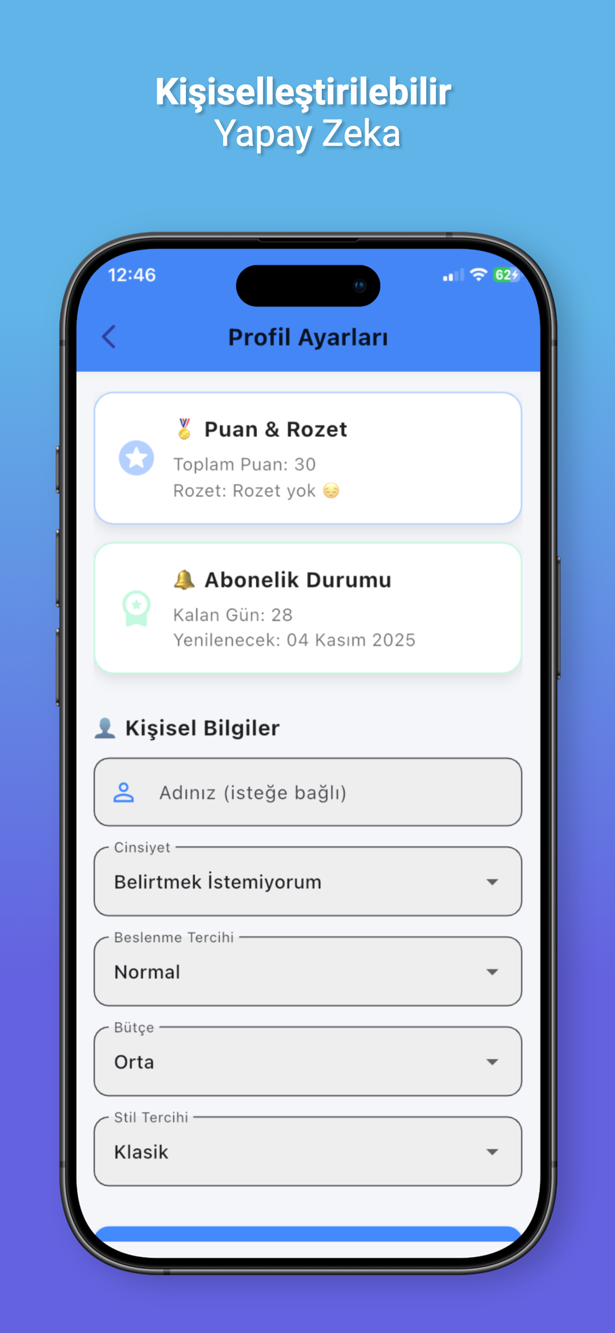 Yaşam Asistanım: Yapay Zeka