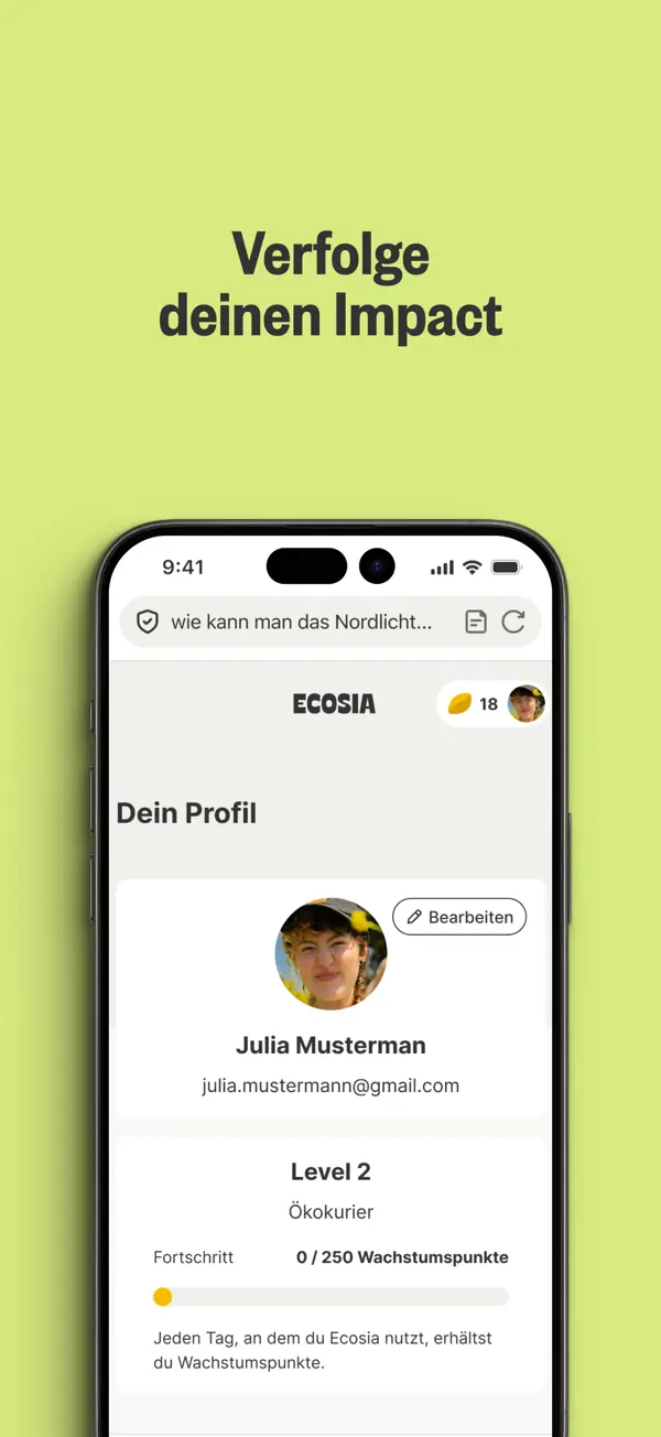 Ecosia: Browse to plant trees iPhone App Screenshot 3 – Dienstprogramme