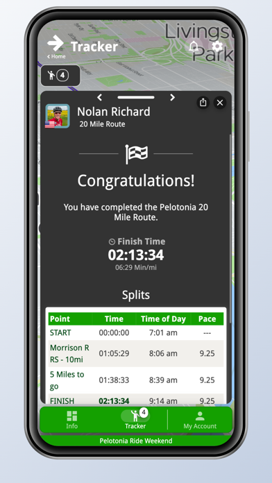 Pelotonia Tracker Screenshot