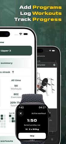 Virtus Athlete Gym Workout Log screenshot
