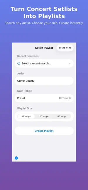 Setlist Builder Application screenshot 1