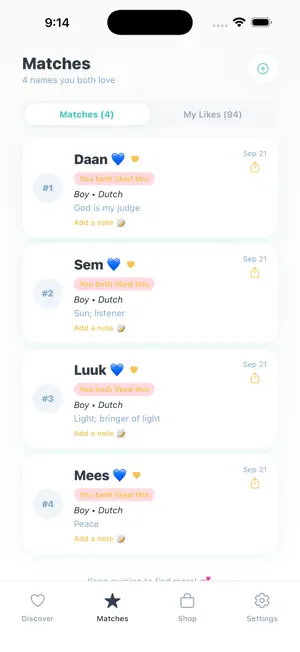 Babinom: Baby Names Together screenshot 2