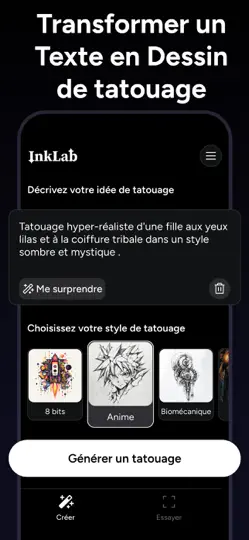 Capture d'écran de Inklab – Tattoo IA Générateur sur iPhone 3
