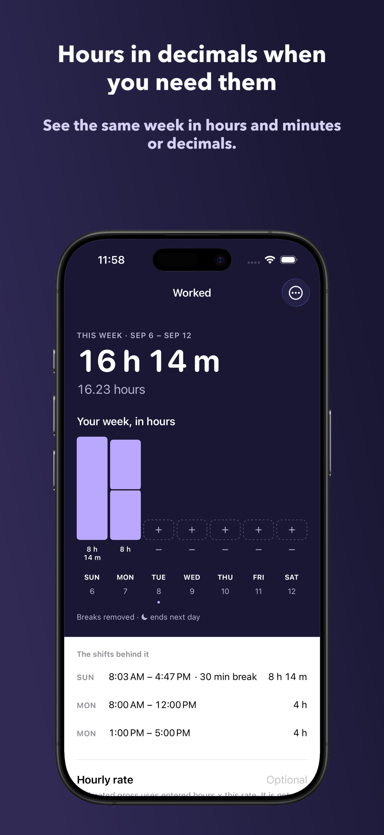 Screenshot 4 of Worked - Work Hours Calculator