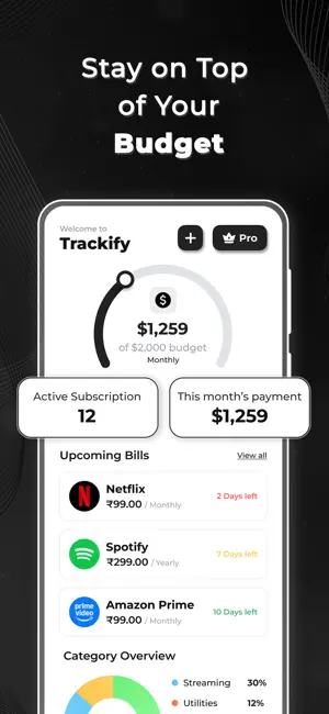 Trackify-Subscription Reminder screenshot 1