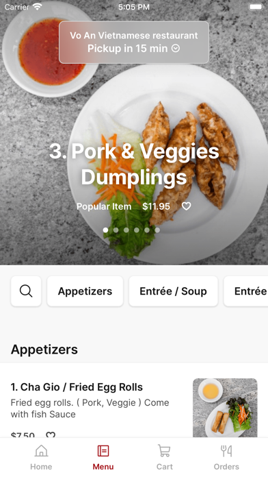 Vo An Vietnamese restaurant iPhone screenshot 2 - Food & Drink app
