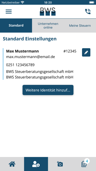 BWS-Steuer-Digital Screenshot