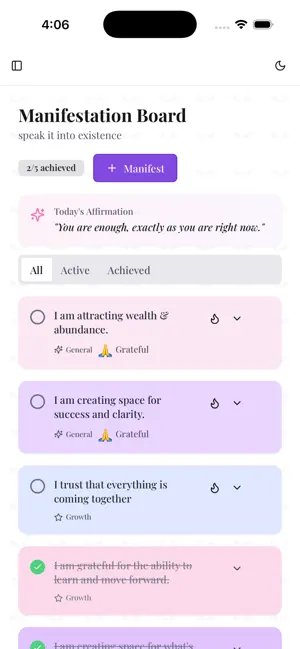 GlowUp Journal + Manifest screenshot 4