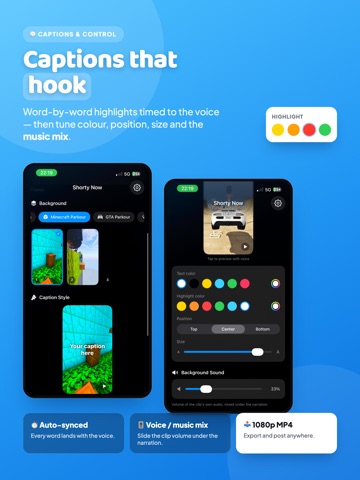 Shorty Now - Caption Video iPad screenshot