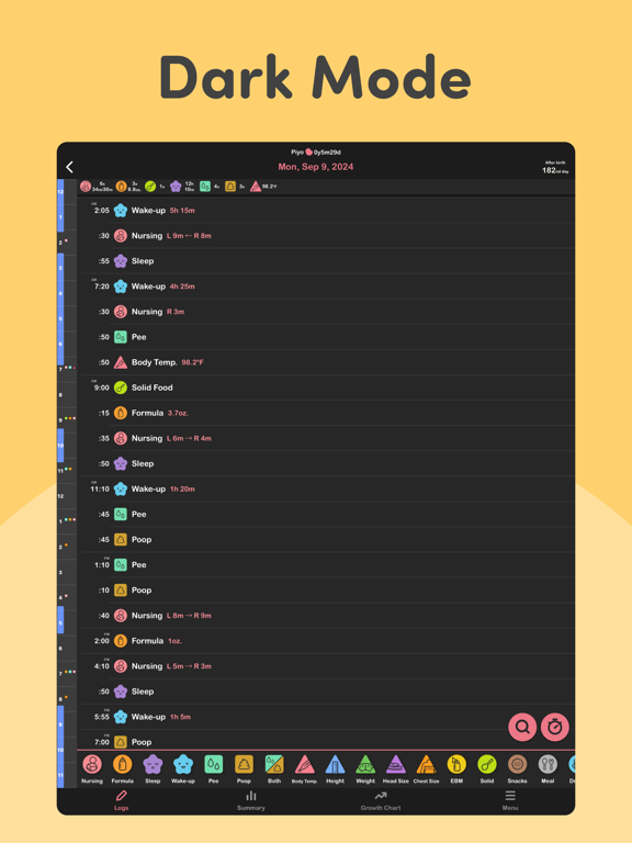PiyoLog Baby Feeding Tracker iPad screenshot 5 - Medical app