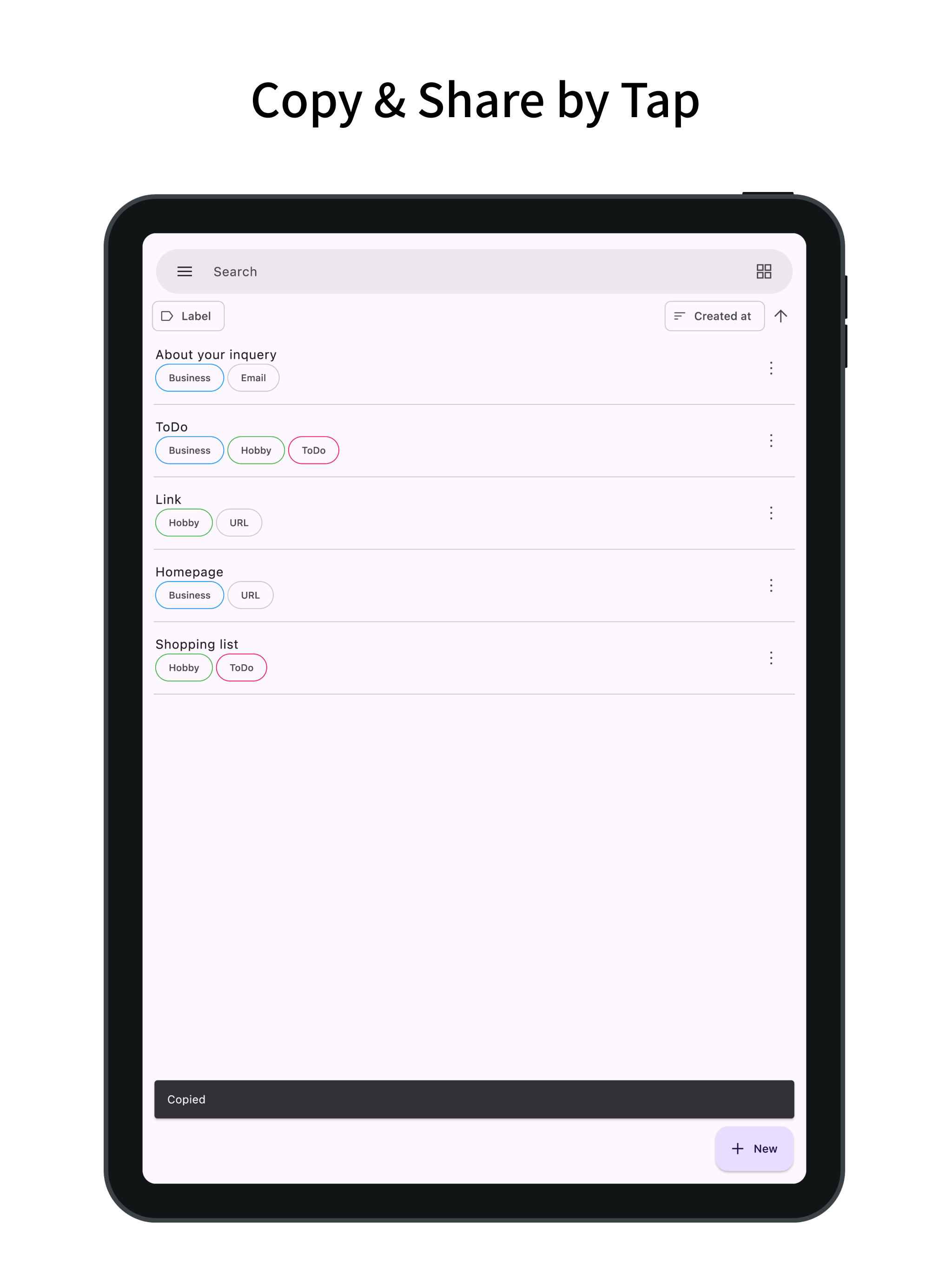 Memo: copy & share templates