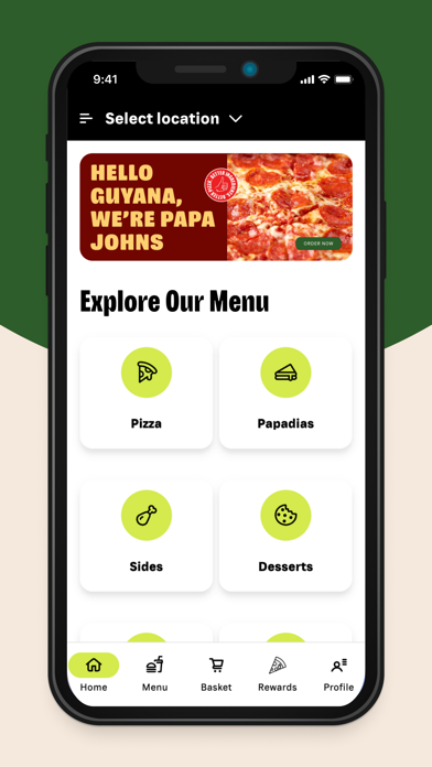 Papa Johns Pizza Guyana iPhone screenshot 1 - Food & Drink app