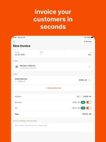 Invoice Maker - Invoizen iPad screenshot