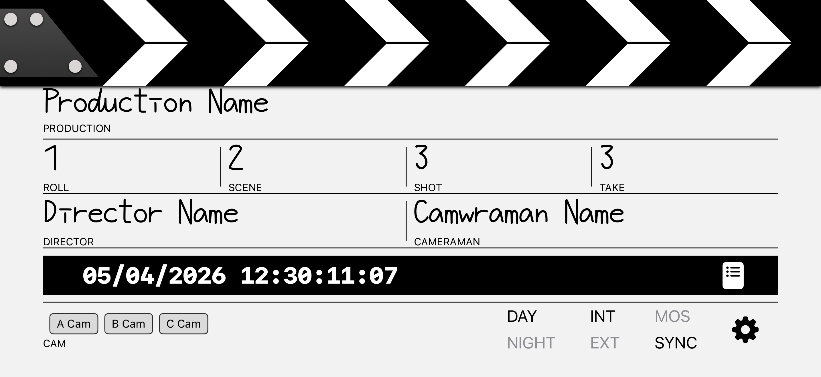 ClapperBoard - Scene Tracker