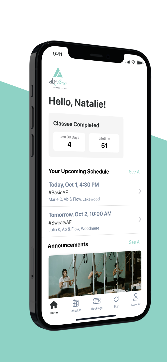 AbandFlow Pilates Studio App