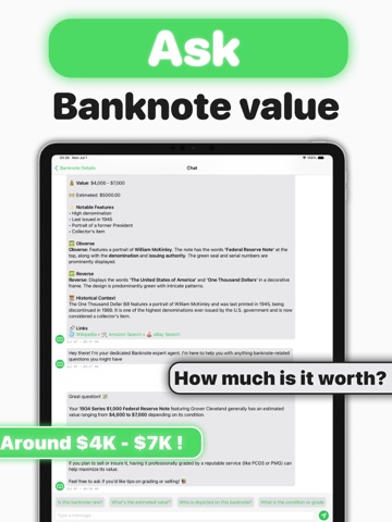 Banknote Identifier ° iPad screenshot