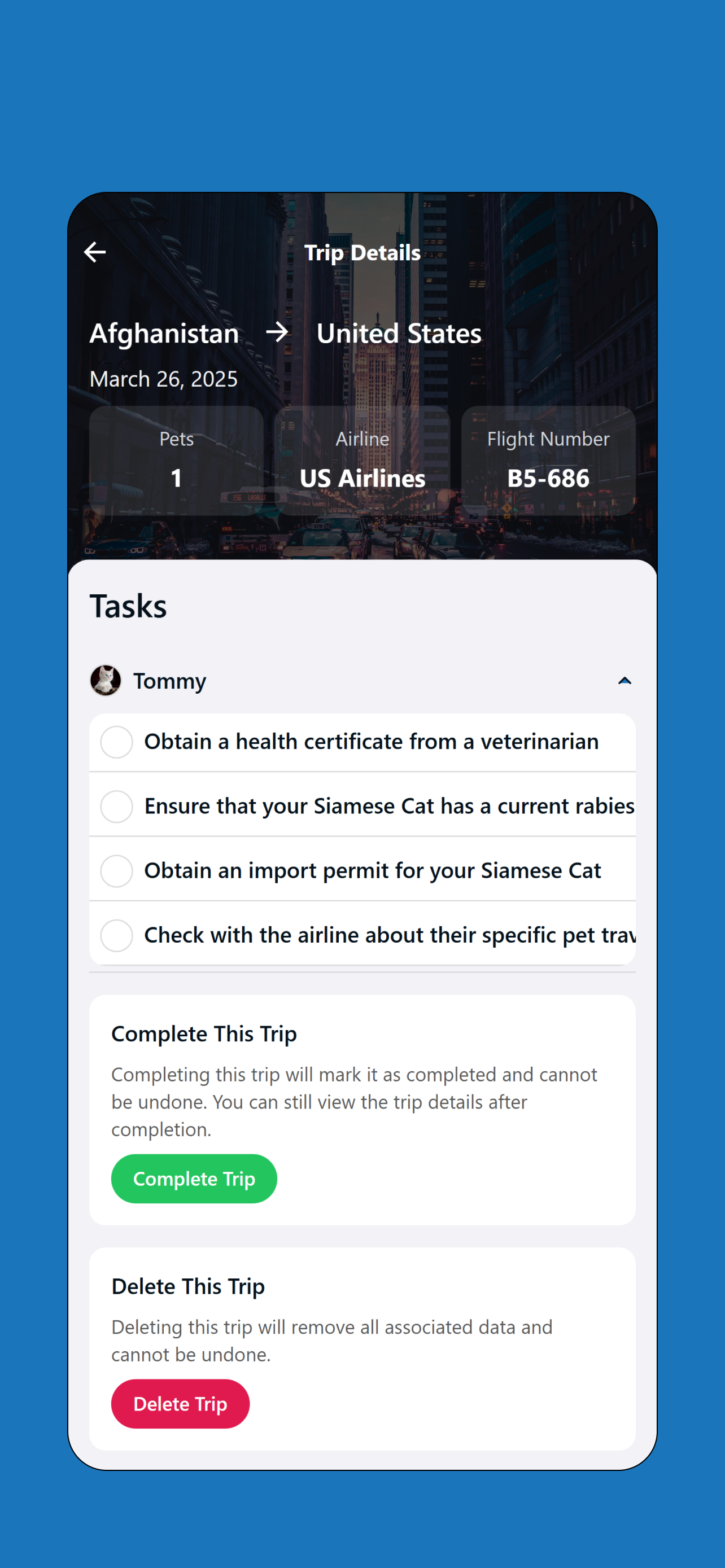 TravelReadyPets - Pet Owner