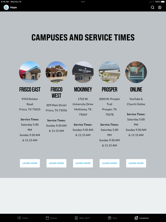 Hope Fellowship iPad screenshot 5 - Lifestyle app