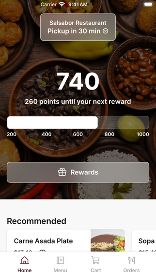 Salsabor Restaurant iPhone screenshot 1 - Food & Drink app