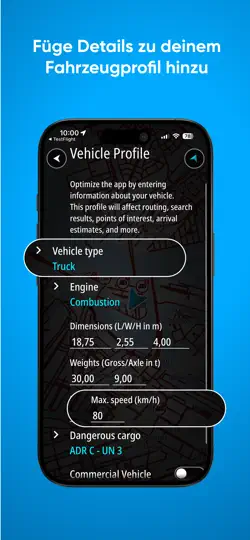 Screenshot von TomTom GO Expert: Lkw Navi auf dem iPhone 2
