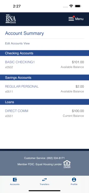 BNA Bank screenshot 3