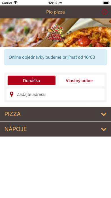 Pio pizza screenshot