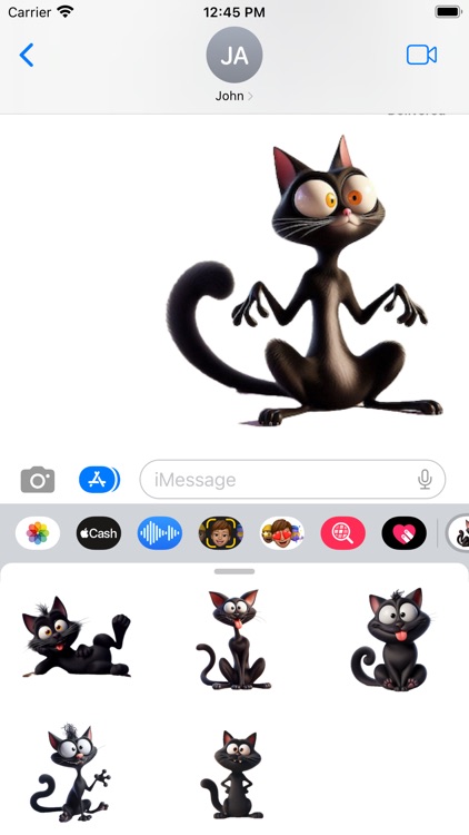 Goofy Black Cat Stickers screenshot-4