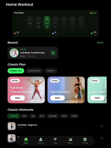 workout : fitness tracker Gym iPad screenshot