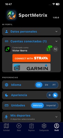 SportMetrix screenshot